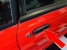 1979-93 Mustang RH Black Outer Door Handle, Plastic Ford Original