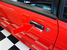 1979-93 Mustang LH Black Outer Door Handle, Plastic Ford Original