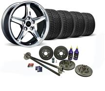 Mustang Chrome Cobra R Wheel & Nitto Tire Kit  W/ Mustang 5 Lug Conversion Kit (87-93)