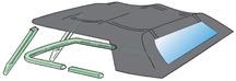 Mustang Convertible 5 Piece Weatherstrip Kit, From 10/87 (88-93)