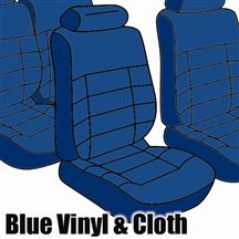 1985-86 Mustang Convertible Regatta Blue Cloth Seat Upholstery, Standard Low Back