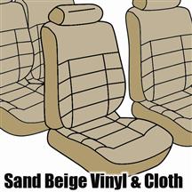 1985-86 Mustang Convertible Sand Beige Cloth Seat Upholstery, Standard Low Back