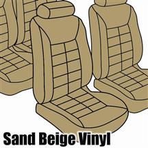 1985-89 Mustang Convertible Sand Beige Vinyl Seat Upholstery, Standard Low Back