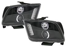 Mustang Ccfl Led Halo Projector Headlight Kit Black (05-09)