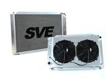 79-93 MUSTANG ALUMINUM RADIATOR & FAN ASSEMBLY FOR MANUAL TRANSMISSION.