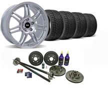 1987-93 Mustang Chrome SVE 5-Lug Conversion Wheel & Nitto Tire Kit - 17X9