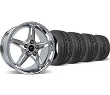 1994-04 Mustang Chrome Cobra R Wheel And Tire Kit -17X9