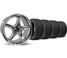 1987-93 Mustang Chrome Cobra R Wheel & Nitto Tire Kit - 17X9