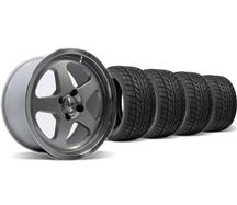 1979-93 Mustang Silver Sc Style Wheel & Nitto Tire Kit - 17X8/9